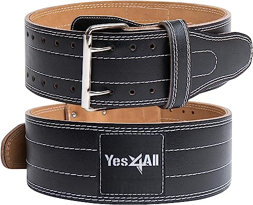 Yes4All Gewichthebergürtel aus Leder – Premium 100% echtes Leder, Fitnessgürtel für schweres Heben, Kniebeugen, Kreuzheben und mehr – Unisex-Design, Geschenk für schwule Freunde