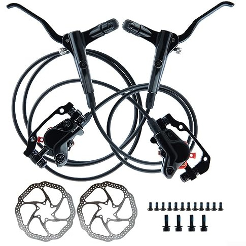 Lioaeust Hydraulisches Bremsen-Set, , Fahrradbremse, hydraulische Scheibenölbremsen mit Hebelsatz, vorgefüllt mit 2 Rotoren, Fahrrad-Ersatzteil (C)