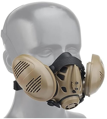 Fotrsta Masque Demi-Visage Airsoft Réglable, Masque Style Bilatéral Tactique pour CS Wargame, Paintball, Jeu De Guerre, Halloween, Cosplay, Fête Costumée