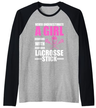Coole Lacrosse-Kunst für Ehefrau, Mädchen, Frauen, Lax-Helm, Sportliebhaber Raglan