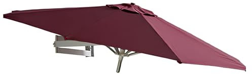 250 cm Wand-Sonnenschirm Für Balkon Und Terrasse | Teleskop-Gartenschirm Für Draußen | Rahmen Aus Aluminiumlegierung(Red)