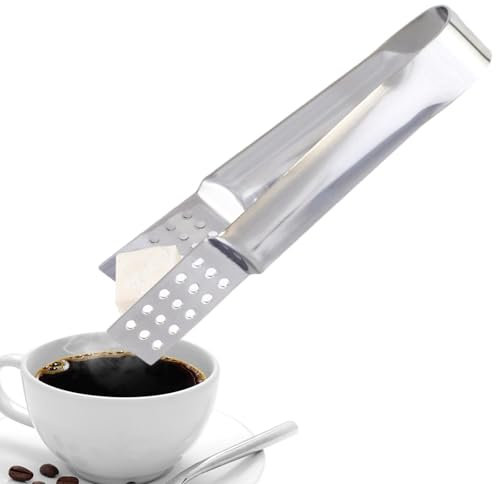 Pince à sachets de thé en acier inoxydable - clip manuel ergonomique pour presser des sachets de thé, filtre à thé aux herbes, accessoire multifonction pour bar ou cuisine | outil résistant et riutil