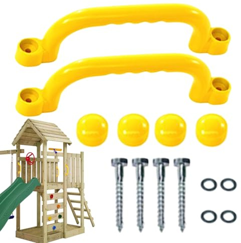 Wimnqie Klettergerüst Haltegriffe Kinder, Haltegriff Und Spielhaus Zubehör Outdoor 2 Stück Nicht Rutsch Griffstangen, Verstärktes Spielplatzzubehör Für Garten, Fitnessstudio