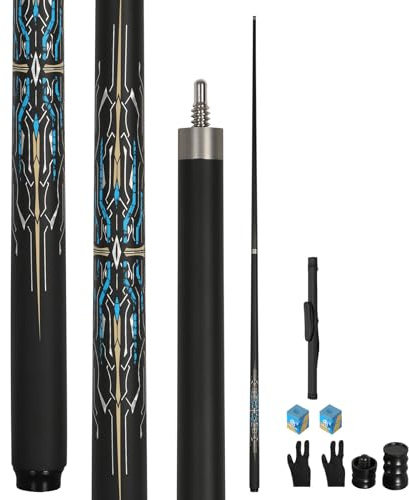 Cesrriv Sport Bâton de billard en fibre de carbone 19,5 oz, embout arc-en-ciel professionnel de 10 mm, convient au billard et au snooker (CQ-B19-10)