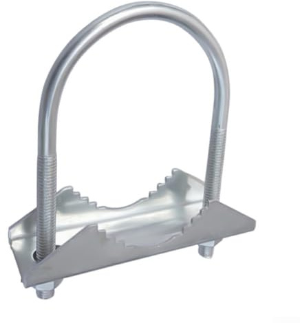 Support de montage de tuyau de serrage d'antenne, kit de matériel de support d'antenne double en métal, longueur de montage réglable pour installation sur poteau (A)