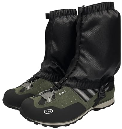 HcvGcm Gamaschen Wandern, wasserdichte Gamaschen Für Outdoor-Aktivitäten, Wander Gamaschen, Leicht Und Atmungsaktiv Mit Klettverschluss, Ideal Für Wandern, Klettern, Jagen Und Skifahren, Schwarz