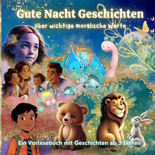Gute Nacht Geschichten über wichtige moralische Werte und spirituelle Ansätze: Das Kinderbuch der anderen Art, gemeinsam kuscheln und was dabei lernen.