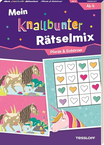 Mein knallbunter Rätselmix. Pferde & Einhörner | 96 Seiten Rätselspaß | Für Kinder ab 4 Jahren: Rätselspaß für Kindergarten-Kids. (Mal- und Rätselbücher)