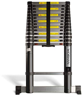 WORHAN® Scala Telescopica Tecnologia Air Soft Close Estensibile 4,4m Allumin con Stabilizzatori 1K4.4Air