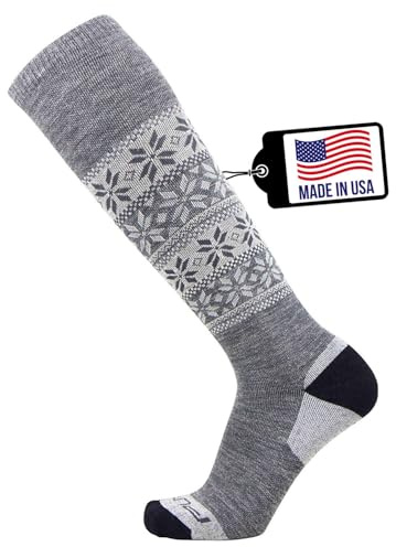 Pure Athlete Alpaca Ski Socks – Men Warm Wool Sock, Women Skiing, Snowboarding