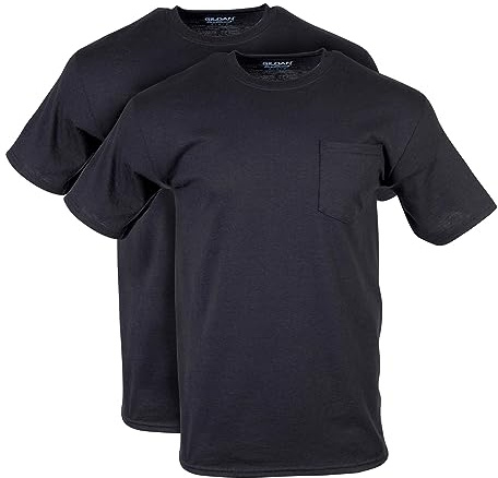 Gildan mens Dryblend Workwear T-shirts With Pocket, 2-pack T Shirt, Black, X-Large US