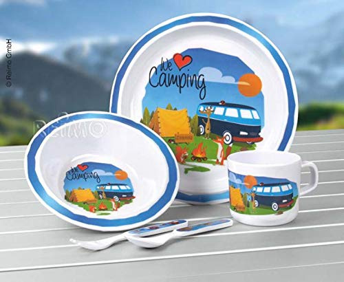 Melamin Kindergeschirr-Set 5-teilig, Motiv: 'We Love Camping' (932991798)