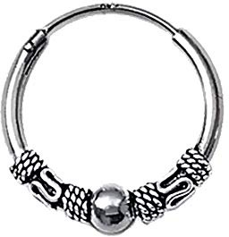 NKlaus Enkelt silver 925 Celtic CREOLE Gothic Celtic Bali SINGLE 20 mm 5048