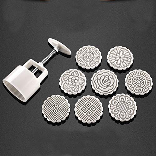 TuToy 75G 8 Flower Stamps Moon Cake Diy Mould Hand Pressure Biscuit Pastry Mold Baking Tool