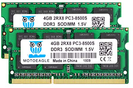 Motoeagle 8GB (2x4GB) PC3 8500S DDR3 1067 1066MHz SODIMM RAM für Laptop,Apple MacBook Pro, iMac, Mac mini (Late 2008, Early/Mid/Late 2009, Mid 2010) Arbeitsspeicher Upgrade Kit