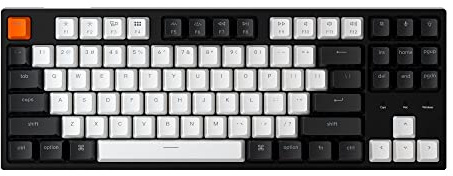 Keychron C1 87 Key Wired Mechanical Keyboard, USB Type-C Cable, Double-Shot ABS Keycaps TKL Mechanical Gaming Keyboard, White Backlit Gateron G Pro Switch for Mac Windows (Gateron Blue Switch)