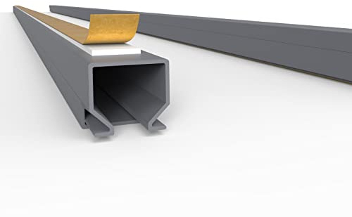 SCOS Smartcosat Kabelkanal, 12x12 mm, 10x1 m, Grau, selbstklebend | PVC, UV-beständig, Innen & Außen, 10 Stangen à 1 m = 10 m, Made in Germany