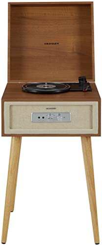 Crosley CR6235A-NA Rohe - Tocadiscos de Vinilo de 3 velocidades con Bluetooth, Altavoces Integrados y Patas Desmontables, Color Natural