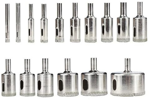 NITVIA Ensemble de forets enduits de Diamant 10/28 pièces 6-60mm Kit de scie Cloche for Verre marbre Granit Pierre carrelage céramique scie Cloche Foret (Color : No.8 28pcs Set)