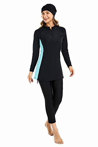 Vollverschleierte Musliminnen Badeanzug Sanfter islamischer Schleier Frauen Burkini Badeanzug Sonnenanzug (S, Y8)