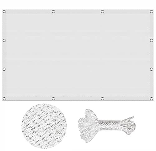 Voile d’ombrage carré Voile 4 x 9.5 m,Toile Ombrage HDPE Respirant (185g/㎡), Voile d'ombrage étanche extérieur,Voile de Parasol Voile, pour Terrasse,Extérieur, Balcon, Blanc