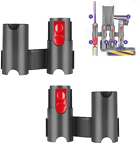 Moupaa 2 Pack Mount Organizer Holder for Dyson V15 V11 V10 V8 V7 Outsize Cordless Stick Vacuum Cleaner, Docking Station Wall Mount Attachments