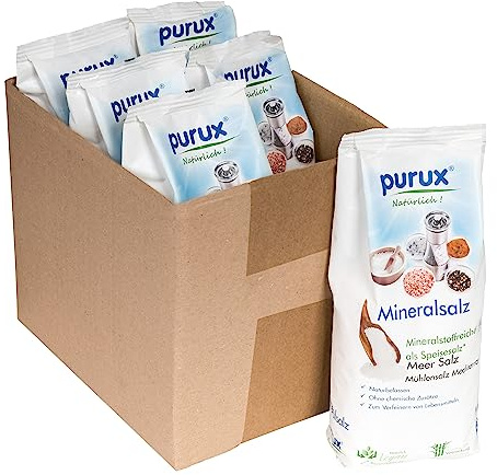 6 x 1 Kg 100% Mediterranes Meersalz Mühlensalz Mineralsalz Speisesalz ohne Rieselhilfe