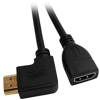 xiwai Câble d'extension HDMI 1.4 coudé à 90° vers la gauche avec Ethernet 3D type A mâle vers A femelle 0,5 m