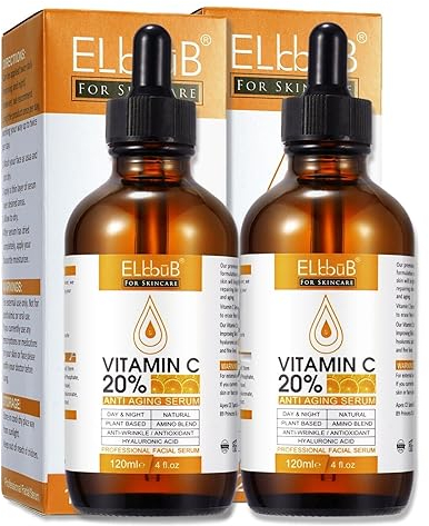 P-Beauty Vitamin C Serum Gesicht | Vitamin C und E, Hyaluronsäure & Salicylsäure | Gesichtsserum Anti-Falten | Gesichtspflege, Hautpflege | für strahlende & Haut | Gesichts serum Bio & Vegan | 2x120ml