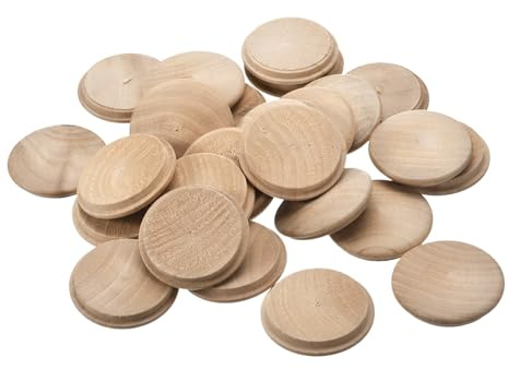 sourcing map Tapones de Madera, 50 Unidades de 45 X 40 mm - Tapones de Madera de Haya con Cabeza Redonda, Cubiertas para Agujeros de Tornillos, Decoración de Madera