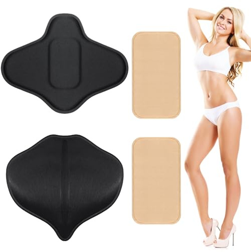 TrelaCo 4 st Lipo Foam Board Set BBL ländryggsform AB-bräda kompression bukområde rygg magen tuckbräda korsryggsstöd (svart, nude)