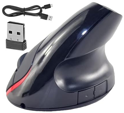 Souris verticale sans fil – Souris ergonomique, capteur de haute précision, stable, légère, rechargeable pour ordinateur, PC, ordinateur portable