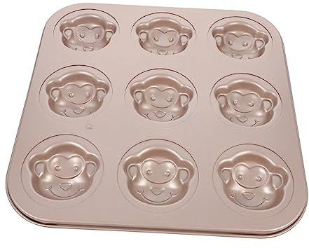 KICHOUSE Stampo da Forno Antiaderente a Forma di Scimmia in Acciaio al Carbonio, Teglia per Dolci e Muffin, Rivestimento Alimentare per Cucina Casalinga, Facile da Sformare e Pulire,