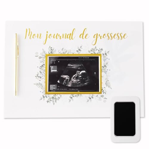 Janazur Journal de Grossesse a remplir Kit d'Empreintes Bébé Livre de Grossesse 4 Cartes a Gratter Annonce Les premières Fois de Bébé Checklist Baby Shower Cadeau Future Maman Souvenirs