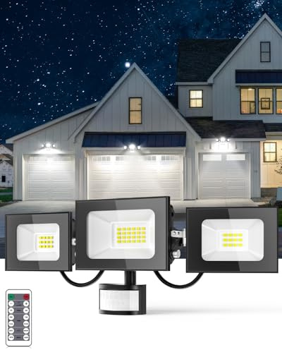 Bellanny Security Lights Outdoor Motion Sensor - 50W 5000LM Super Bright Led Flood Lights, IP65 Waterproof PIR Floodlights Outdoor Lights for Courtyard Porch Garden Garage
