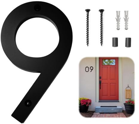 JAONLD Numero Civico Esterno Moderno 3D Esterno Personalizzato Numero Casa Grande,Look Moderno e Galleggiante Resistente alle Intemperie,Vite Fissa Porta Numero per Porte Ufficio,Caselle Postali(9)