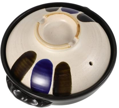 UTHCLO Olla De Barro Vintage De Cerámica Con Tapa Para Sopas y Guisos Diseño Japonés Resistente Altas Temperaturas Utensilio De Cocina Versátil