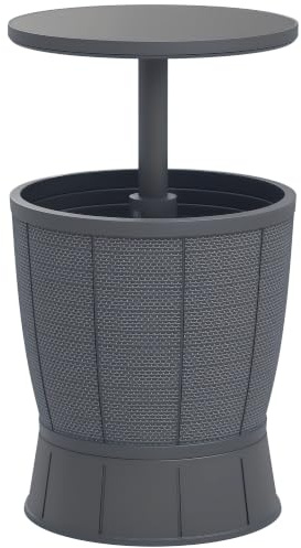 Outsunny 3-in-1 Beistelltisch Gartentisch Wetterfest 45 x 43 cm Grau