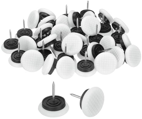 sourcing map 40 feltrini rotondi in plastica antiscivolo da 25 mm, per sedie, tavoli, scrivanie, armadietti, colore: bianco