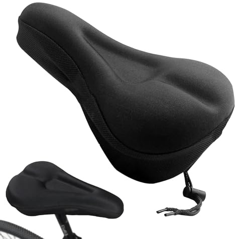 Bike Seat Cushion Bike Seat Cover Gel Seat Cover for Bike | Black Gel with Waterproof Cover for Saddles