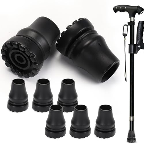 8 Stück Gehstock Gummipuffer, 19mm Krücken Gummi Gehstock Gummispitzen Walking Stöcke rutschfeste Gummipuffer für Wanderstöcke Senioren Krücken Gehstöcke Trekkingstöcke