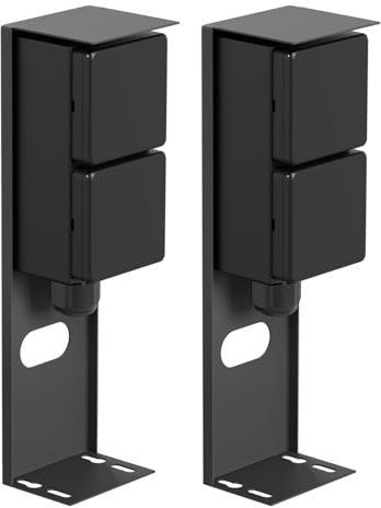 ledscom.de 2 pièces Colonne de Prises de Courant de Jardin PIWI pour l'extérieur, IP44, 2X, Acier Inoxydable, Anthracite, carré, 25 cm