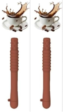 FUYTSUO Pack of 2 Smoking Cessation Silicone Sticks with Fruit Flavour, Smoking Cessation with Flavour, Smoking Cessation Aid Uses Aromatherapy (Coffee Flavour)