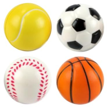 Home Universal®Pelotas de Goma de Rebote Multicolor – Pelotas/Bolas Saltarinas Resistentes para Niños y Adultos (Pelotas (Baloncesto, fútbol, Voleibol, béisbol), 4 Unidades)