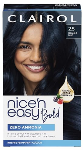 Clairol Nice N Easy Permanent Bold Zero Ammonia Hair Dye 2.8 Midnight Blue