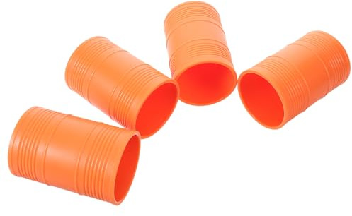 Mikinona 4 St Orange Tärningsskakare i Plast Oljetunnformade Stapelbara Tärningskoppar för Spelkväll Poker Ktv Bar och Hemmabruk