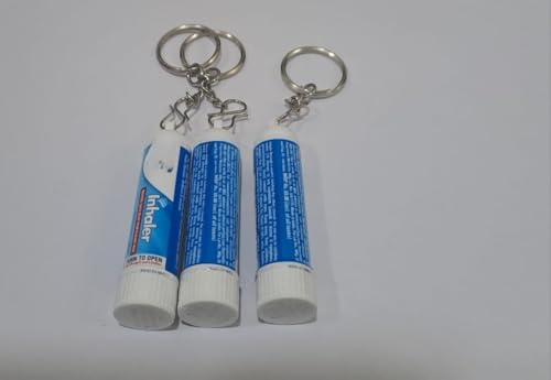 Menthol Nasal Stick Inhaler with Keychain, Quick Relief from Blocked Nose, 0.5ml, Pack of 3