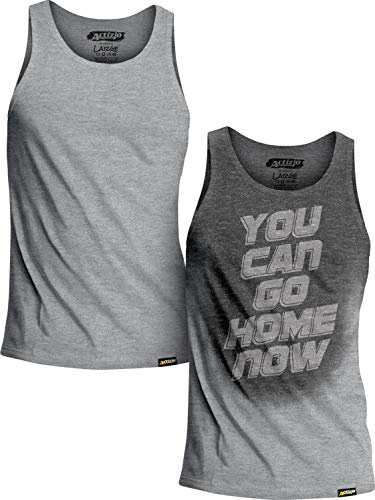 Actizio Schweiß Aktiviert Herren Gym Sport Training Fitness Tank Top - You Can Go Home Now (M, Grau)