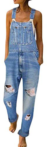 Onsoyours Tuta di Jeans Donna Tuta di Jeans Tuta Salopette di Jeans Slim Tuta Salopette Pantaloni Denim Pantaloncini Dungarees Senza Maniche Tute Casual