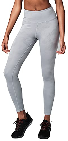 Strong iD Workout Fitness Knöchellange Bauchweg Leggings Damen mit hoher Taille, Camo Grey, XS